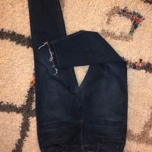 Fringe ankle jeans